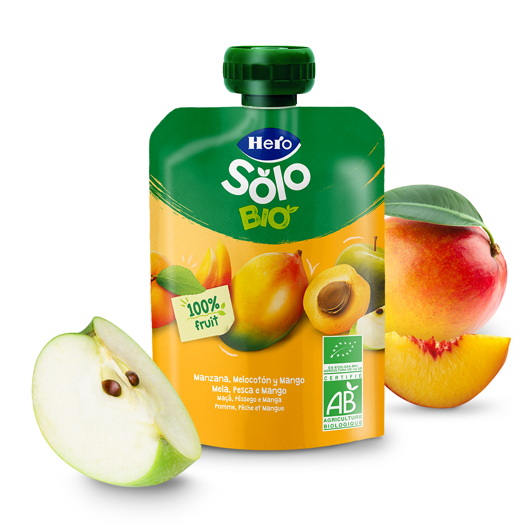 Bolsita Hero Solo Bio manzana melocotón y mango